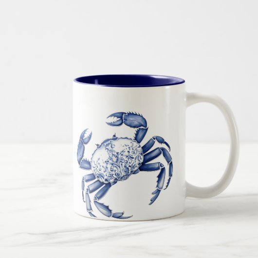 Blauer Krebs Zweifarbige Tasse (Rechts)