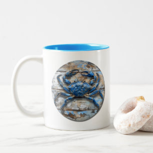 Blauer Krebs Zweifarbige Tasse