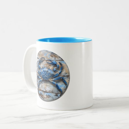 Blauer Krebs Zweifarbige Tasse (Vorderseite Links)