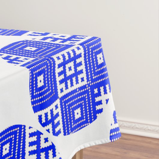 Blauer Kreis des Foltermusters Tischdecke (Beispiel)