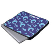 Blauer Kreis Dot Muster individueller Laptop-Sieb Laptopschutzhülle (Vorne Knopf)