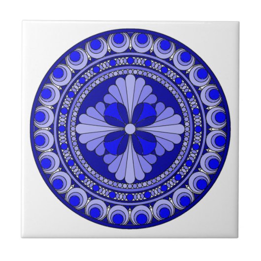 Blauer Kreis Fliese (Vorderseite)