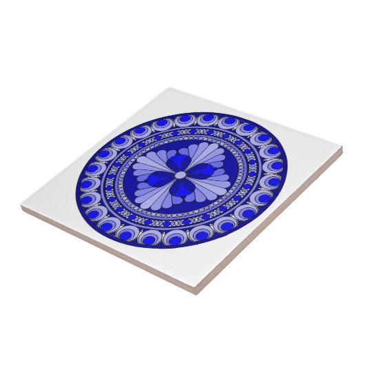 Blauer Kreis Fliese (Seite)