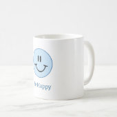 Blauer Kreis Sei Glücklich Lächeln Kaffeetasse (VorderseiteRechts)
