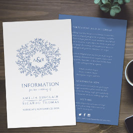 Blauer Kreis von Blätter Hochzeitgästen-Informatio