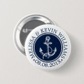 Blauer Kreis Weißer Wasserbootanker Button (Vorne & Hinten)