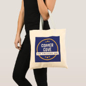 Blauer Kreismuster-Tote-Beutel Tragetasche (Vorderseite (Produkt))