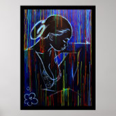 Blauer kreolischer Rain Poster (Vorne)