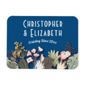 Blauer Kreuzfahrtschiff Tor Finder Blaues Monogram Magnet (Horizontal)