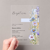 Blauer Kreuzjunge klare Taufe Acryleinladungen (Insitu (Handheld))