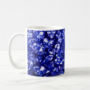 Blauer Kristall-Diamant-Herzen Kaffeetasse