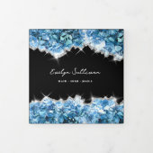 Blauer Kristall-Triplebroschüre Dreifach Gefaltete Karte (Cover)