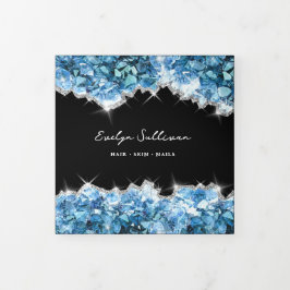 Blauer Kristall-Triplebroschüre Dreifach Gefaltete Karte