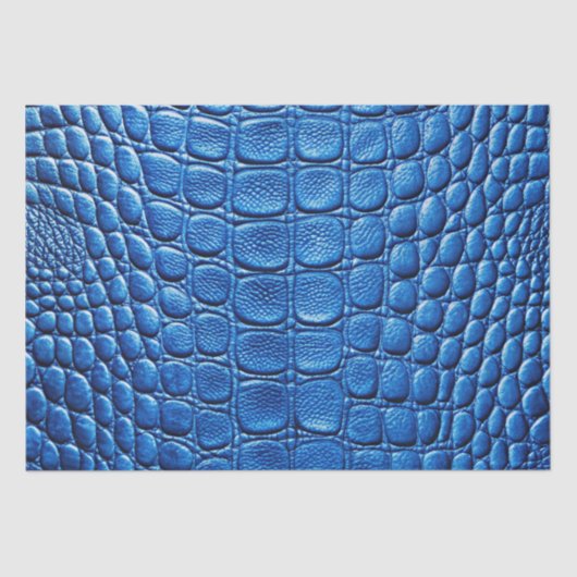 Blauer Krokodil Alligator Imitate Lederdruck Seidenpapier (Vorderseite)