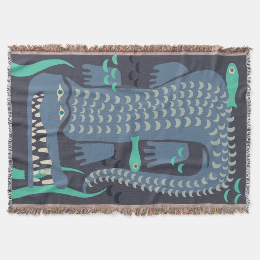 Blauer Krokodil Decke (Vorderseite)