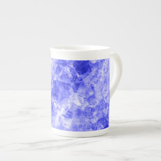 Blauer Krummling Textur Porzellantasse (Vorderseite Rechts)