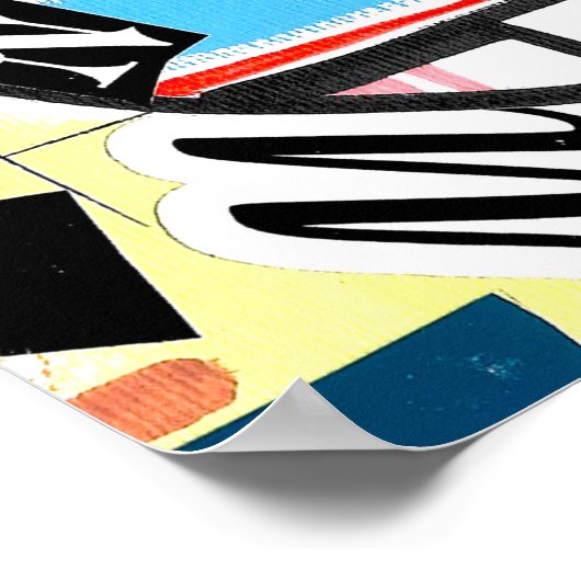 Blauer Kubikjunge Poster (Ecke)