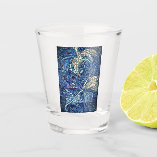 Blauer Kuchen Schnapsglas (Vorderseite)