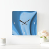 Blauer Küchen-Wirbels-Vierzahlenwand-Uhr Quadratische Wanduhr (Zuhause)