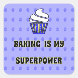 Blauer Kuchenbacken Supermacht Runder Aufkleber