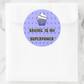 Blauer Kuchenbacken Supermacht Runder Aufkleber (Tasche)