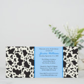 Blauer Kuhdruck Brautparty Einladung (Stehend Vorderseite)