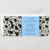 Blauer Kuhdruck Brautparty Einladung (Vorne/Hinten)