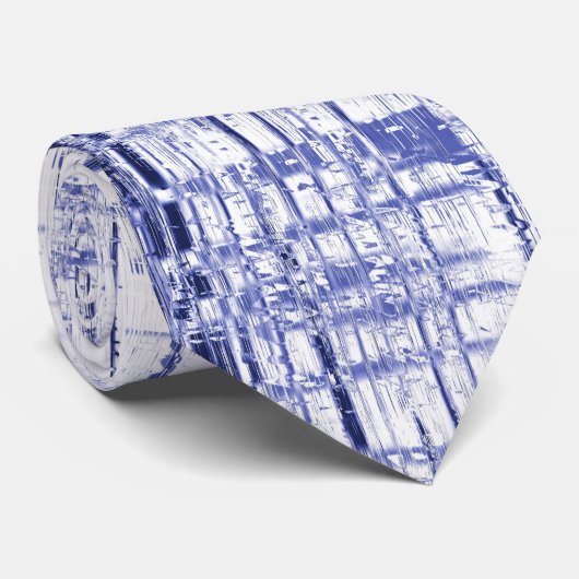 Blauer Kunst-Deko Krawatte (Gerollt)