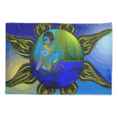 Blauer Kunstkissenbezug Kissenbezug (Rückseite)