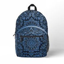Blauer künstlerischer Mandala-Rucksack