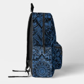 Blauer künstlerischer Mandala-Rucksack Bedruckter Rucksack (Links)