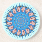 Blauer Kunststoff Sandstein Untersetzer (Vorne)