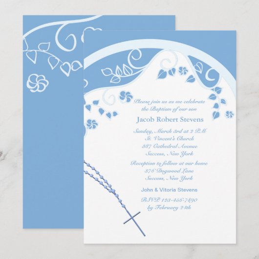 Blauer Kuppel religiöse Einladung (Vorne/Hinten)