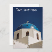 Blauer Kuppel, Santorini, Griechenland-Karte (Vorne/Hinten)