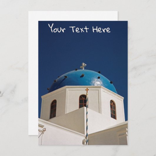 Blauer Kuppel, Santorini, Griechenland-Karte (Vorne/Hinten)