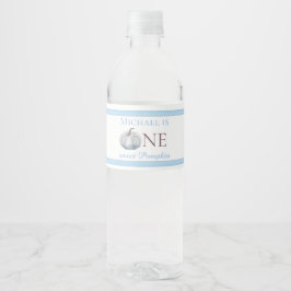 Blauer Kürbis 1. Geburtstag Wasserflaschenetikett