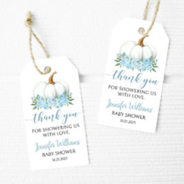 Blauer Kürbis Baby Dusche Danke Anhänger