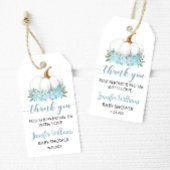 Blauer Kürbis Baby Dusche Danke Anhänger