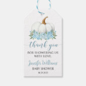 Blauer Kürbis Baby Dusche Danke Anhänger (Vorderseite)