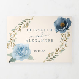 Blauer Kürbis bei Hochzeiten in der Liebe Dreifach Gefaltete Ankündigung