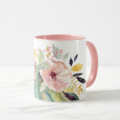 Blauer Kürbis Blumenfall Wasserfarbe elegant Herbs Tasse (VorderseiteRechts)