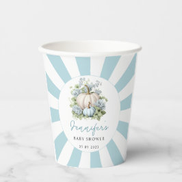 Blauer Kürbisjunge Baby-Duschpapierbecher Pappbecher