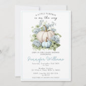 Blauer Kürbisjunge Babydusche Einladung (Vorderseite)