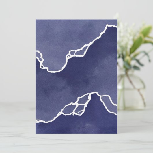 Blauer Küstenstrich Feiertagskarte (Stehend Vorderseite)