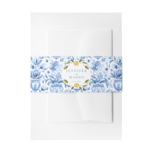 Blauer Lachs Hochzeitseinladung Bauchband