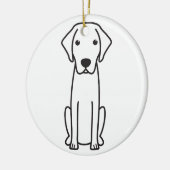 Blauer Lacy HundeCartoon Keramik Ornament (Links)
