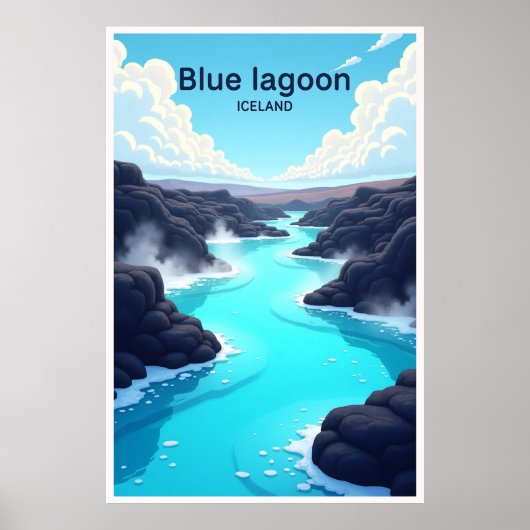Blauer-Lagune-Island-Reiseplakat Poster (Vorne)