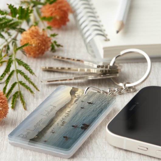 Blauer Lagune-Island-Schlüsselring Schlüsselanhänger (Vorderseite rechts)