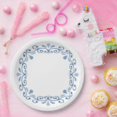 Blauer Lakenkranz Pappteller (Party)