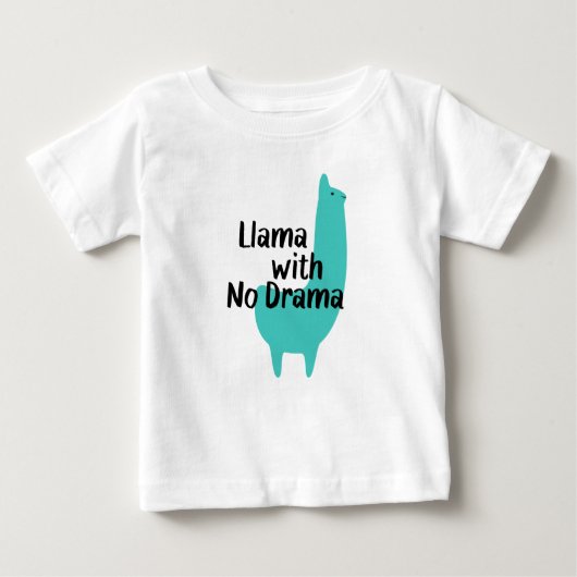 Blauer Lama-Baby-T - Shirt (Vorderseite)
